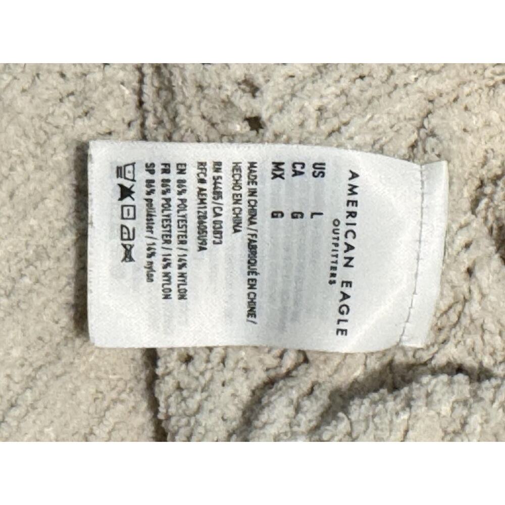 American Eagle Outfitters Sweater Womens Large White Open Knit V Neck Dolman - Picture 6 of 8